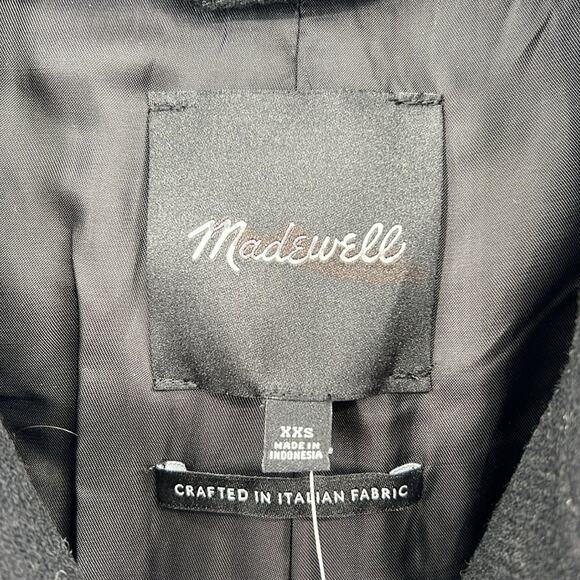 Madewell Women's Double-Breasted Wool Trench Coat - Black - XXS - NWT - Picture 3 of 8